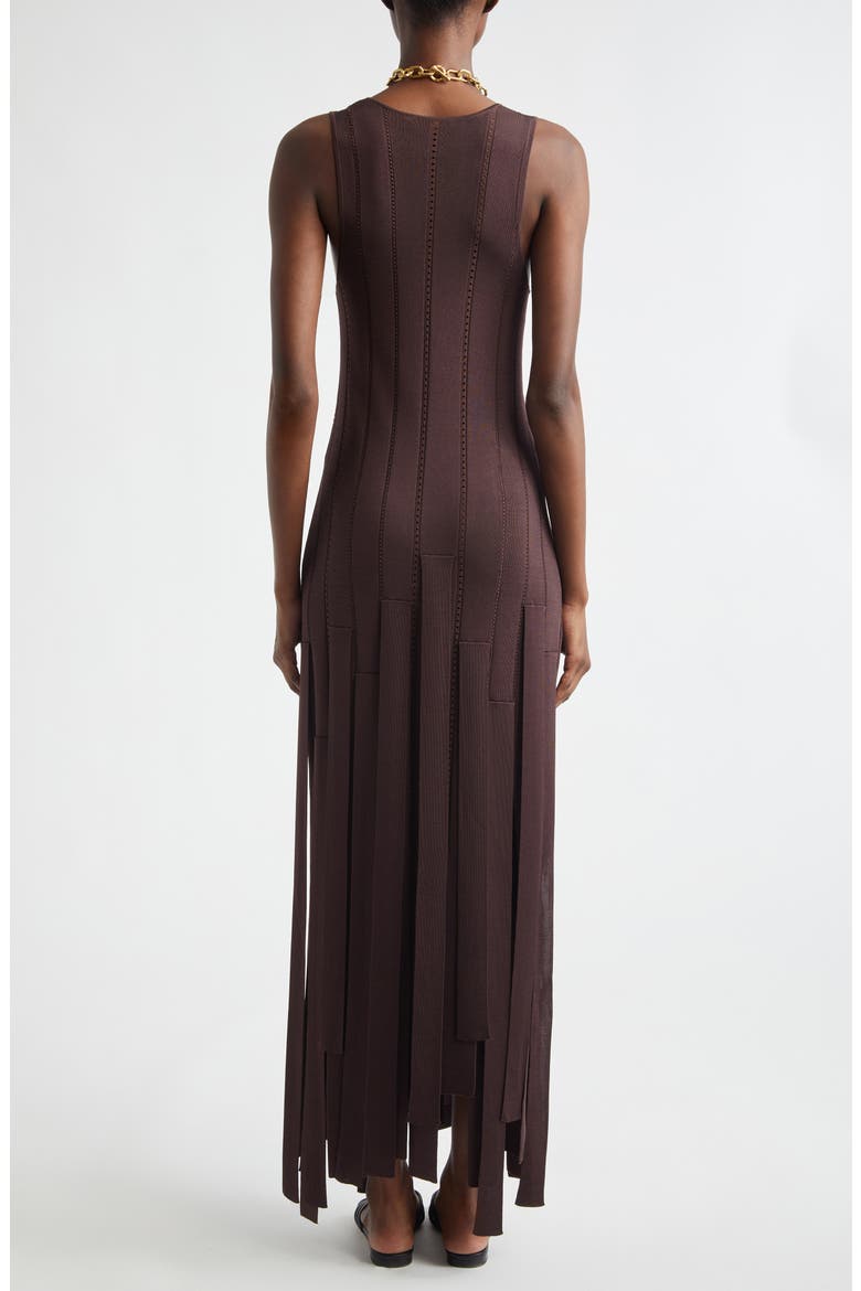 Kindred Spirit Luna Fringe Pointelle Rib Sweater Dress, Alternate, color, CHOCOLATE