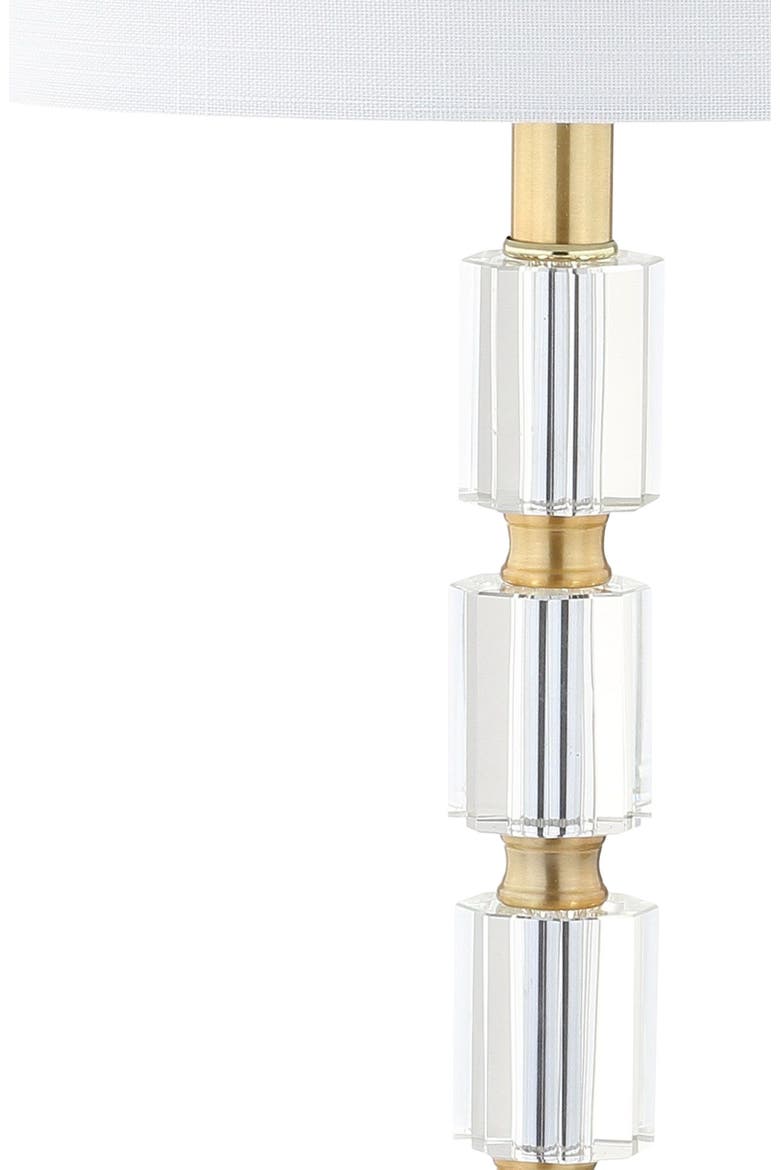 Claire 28.5" Crystal LED Table Lamp, Clear/Brass, Alternate, color, Clear/Brass Gold