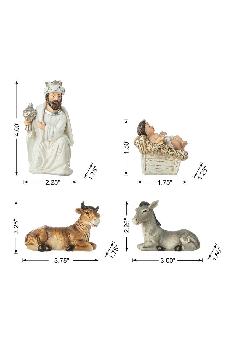 11pcs Deluxe Resin Nativity Figurine Set, Alternate, color, White