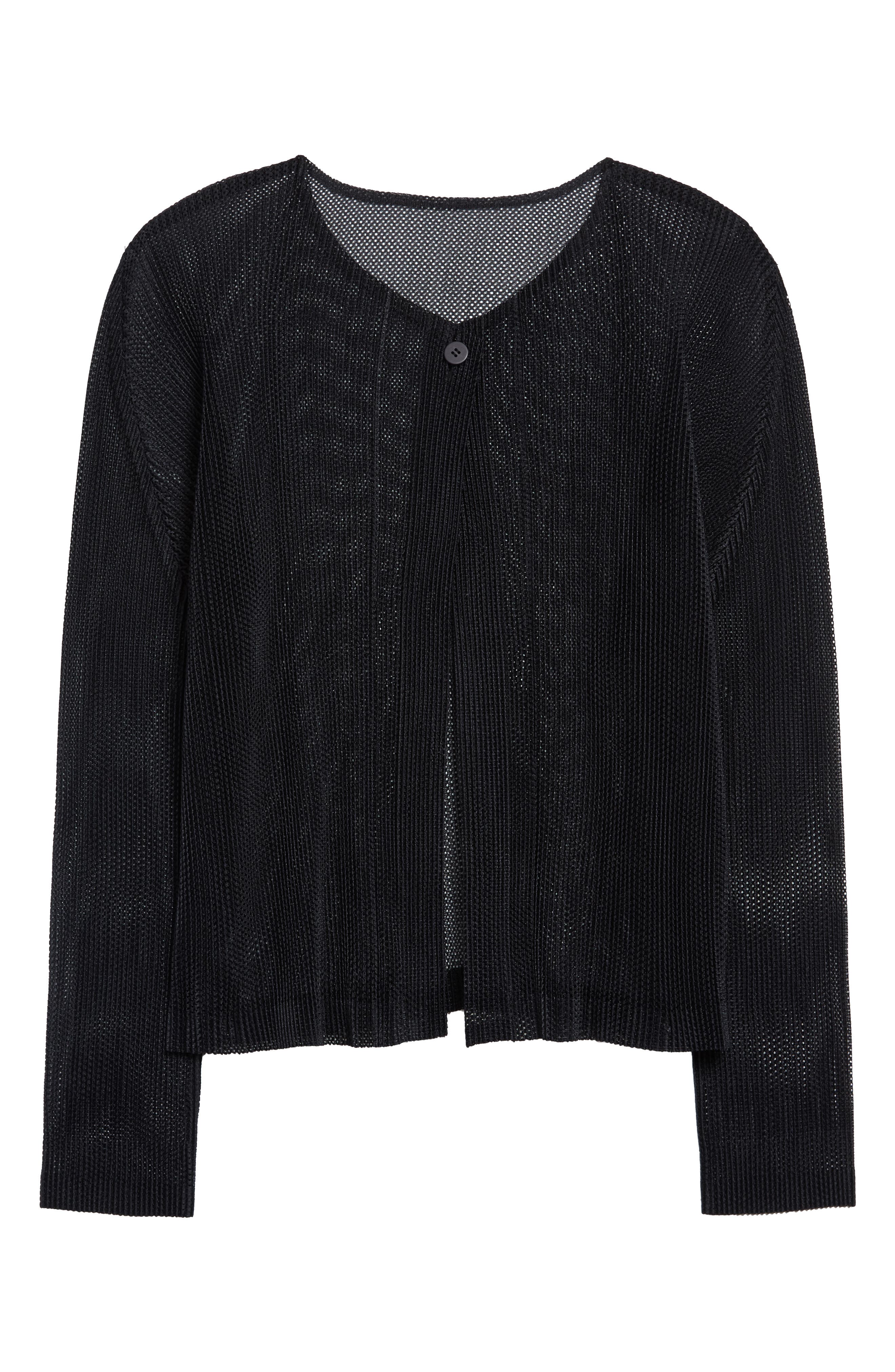 Pleats Please Issey Miyake Tatami April Pleated Mesh Cardigan