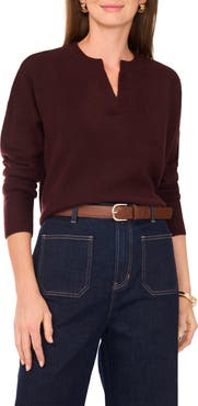 Vince Camuto Drop Shoulder V-Neck Sweater