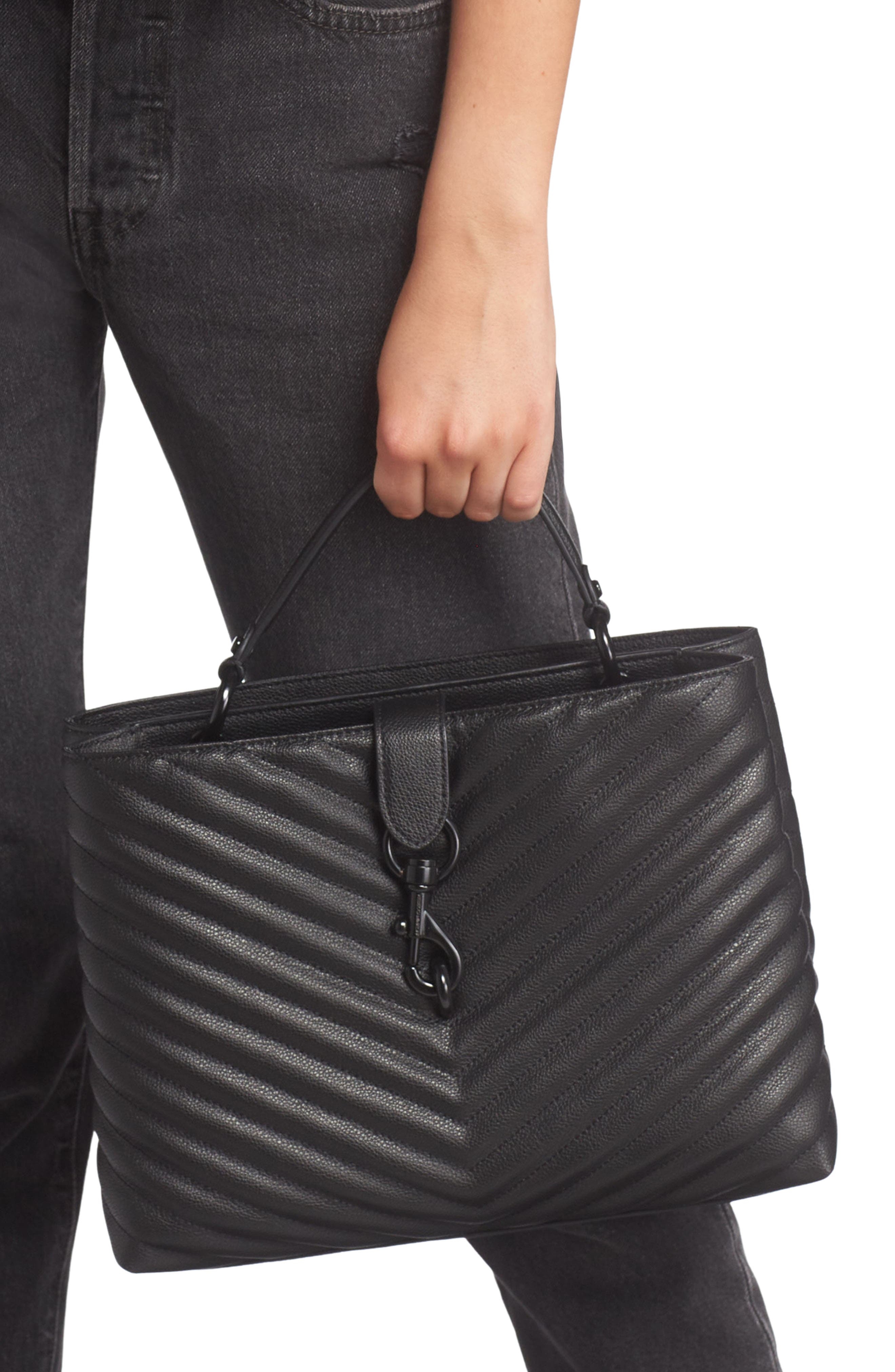 Rebecca Minkoff Edie Large Leather Top Handle Satchel, Alternate, color, 
