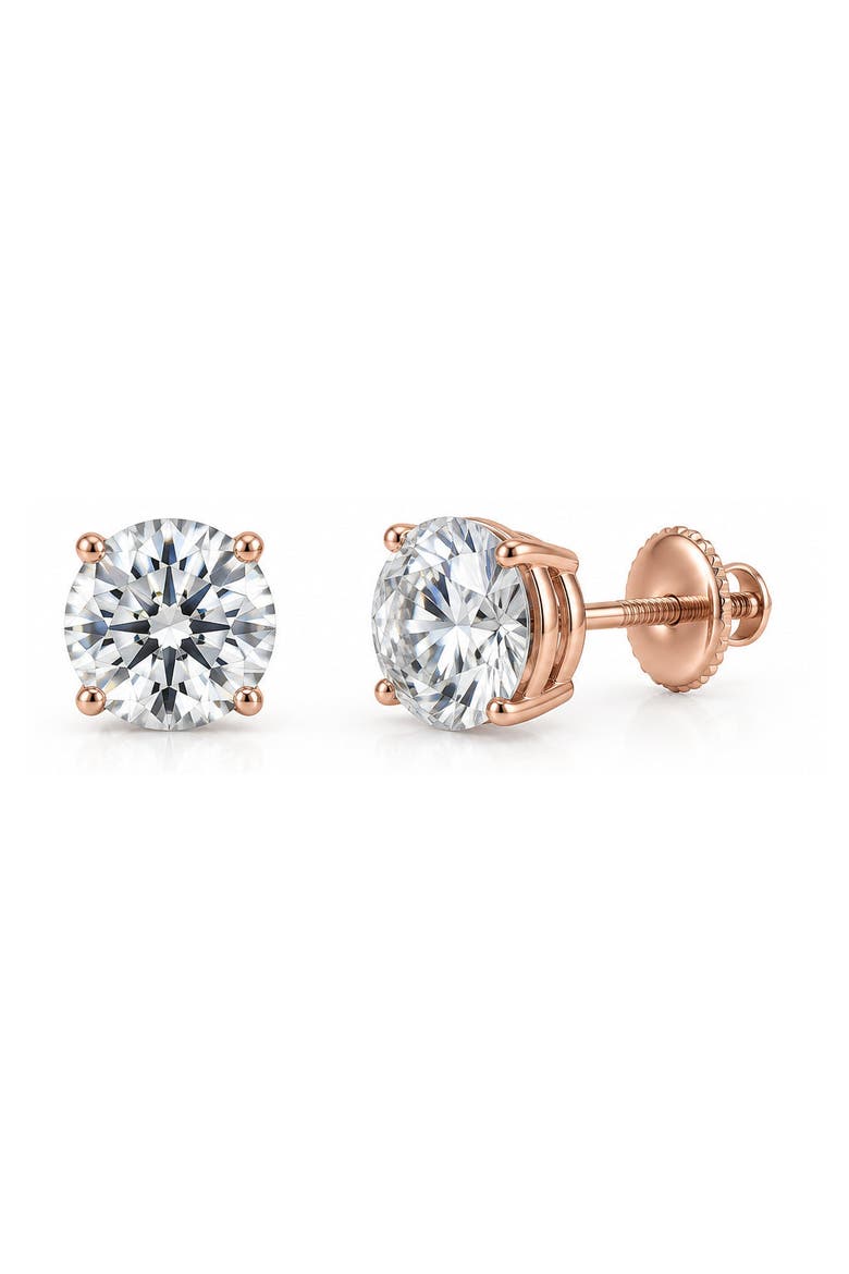 2 ct. tw. E Color VS1 Round Lab-Grown Diamond Stud Earrings in 14K Gold, Main, color, 14K Rose Gold