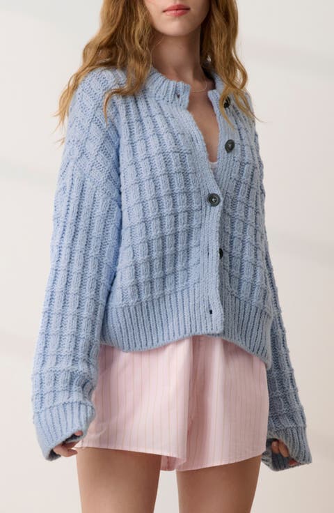 Cloud Cotton Basket Stitch Cardigan