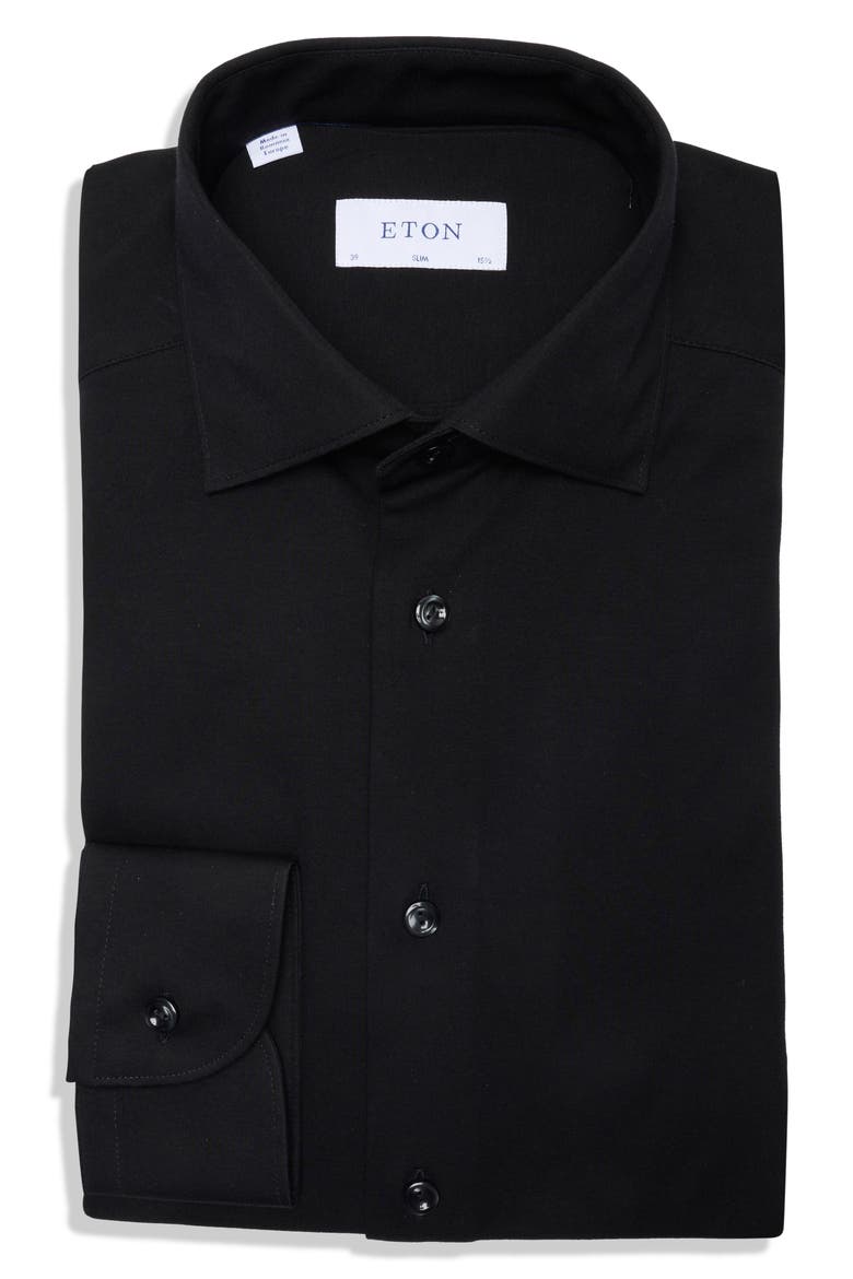 Slim Fit 4-Flex Stretch Dress Shirt, Alternate, color, BLACK