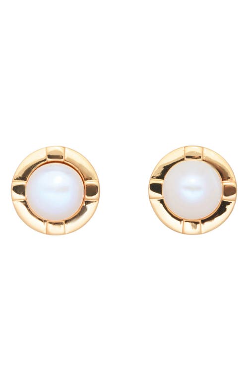 St. Moran Thales Freshwater Pearl Stud Earrings In White