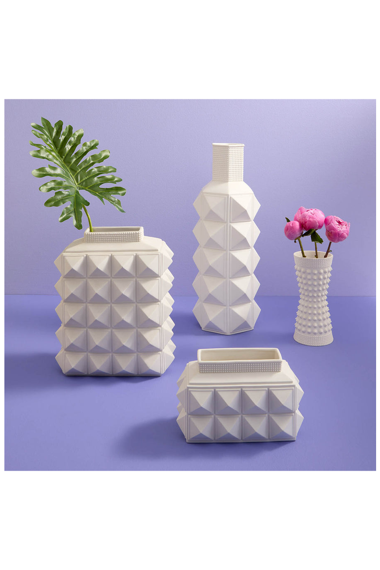 Charade Studded Vase, Alternate, color, White