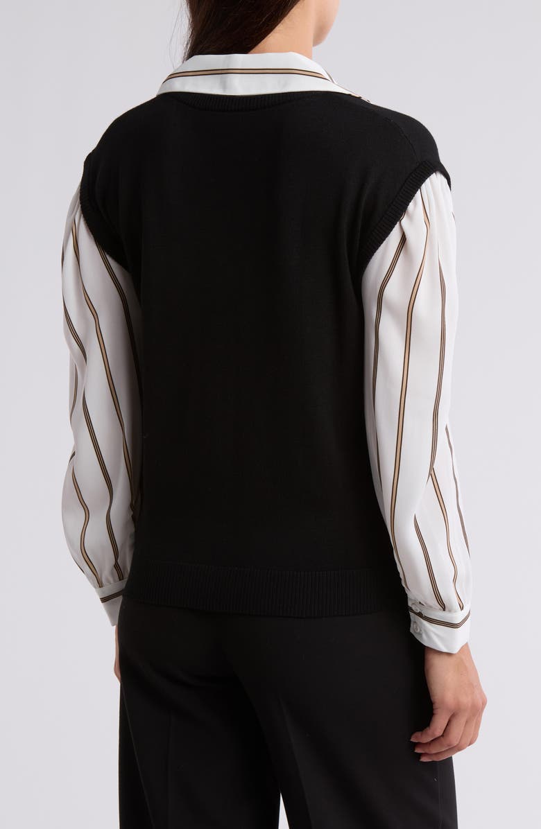 Adrianna Papell Twofer V-Neck Sweater, Alternate, color,