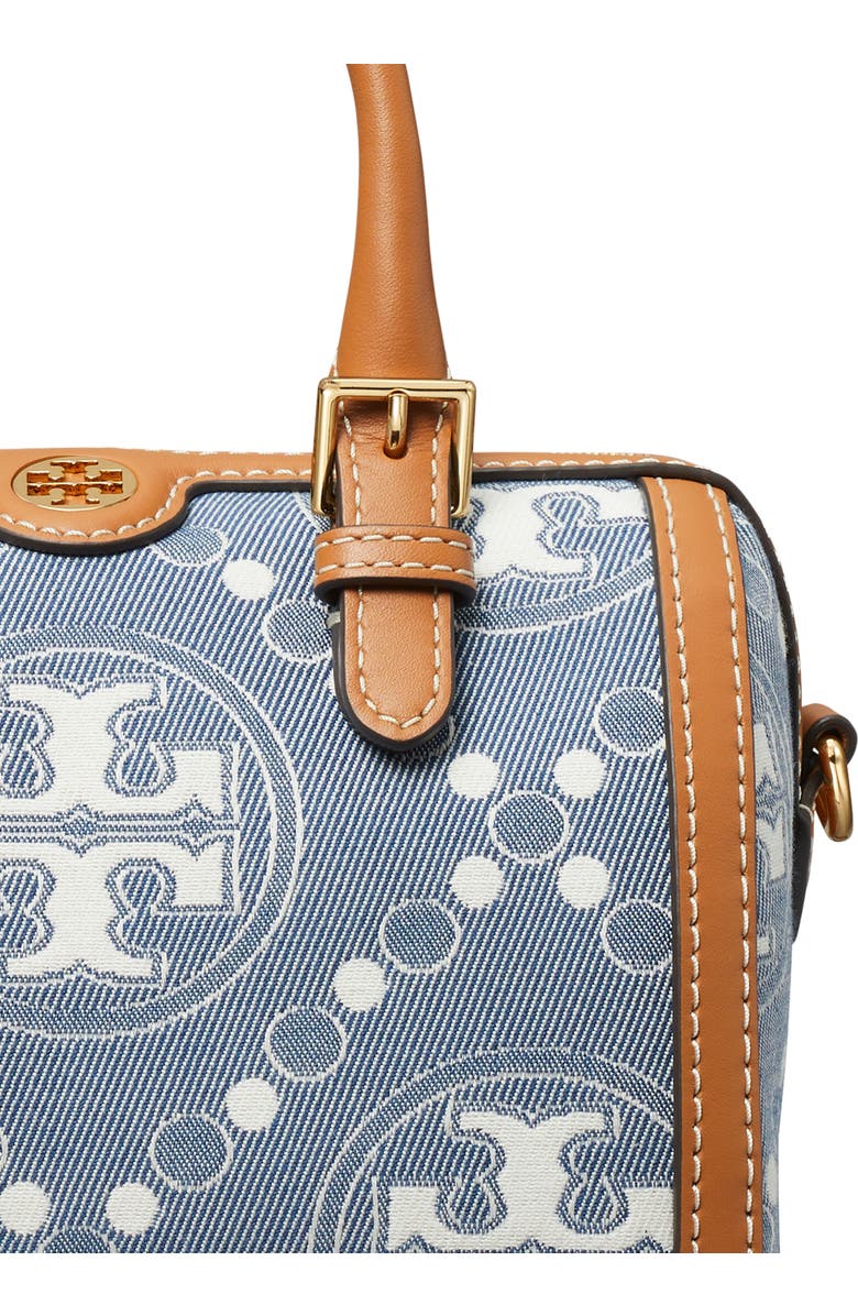 Tory Burch Petite T Monogram Denim Barrel Bag, Alternate, color,