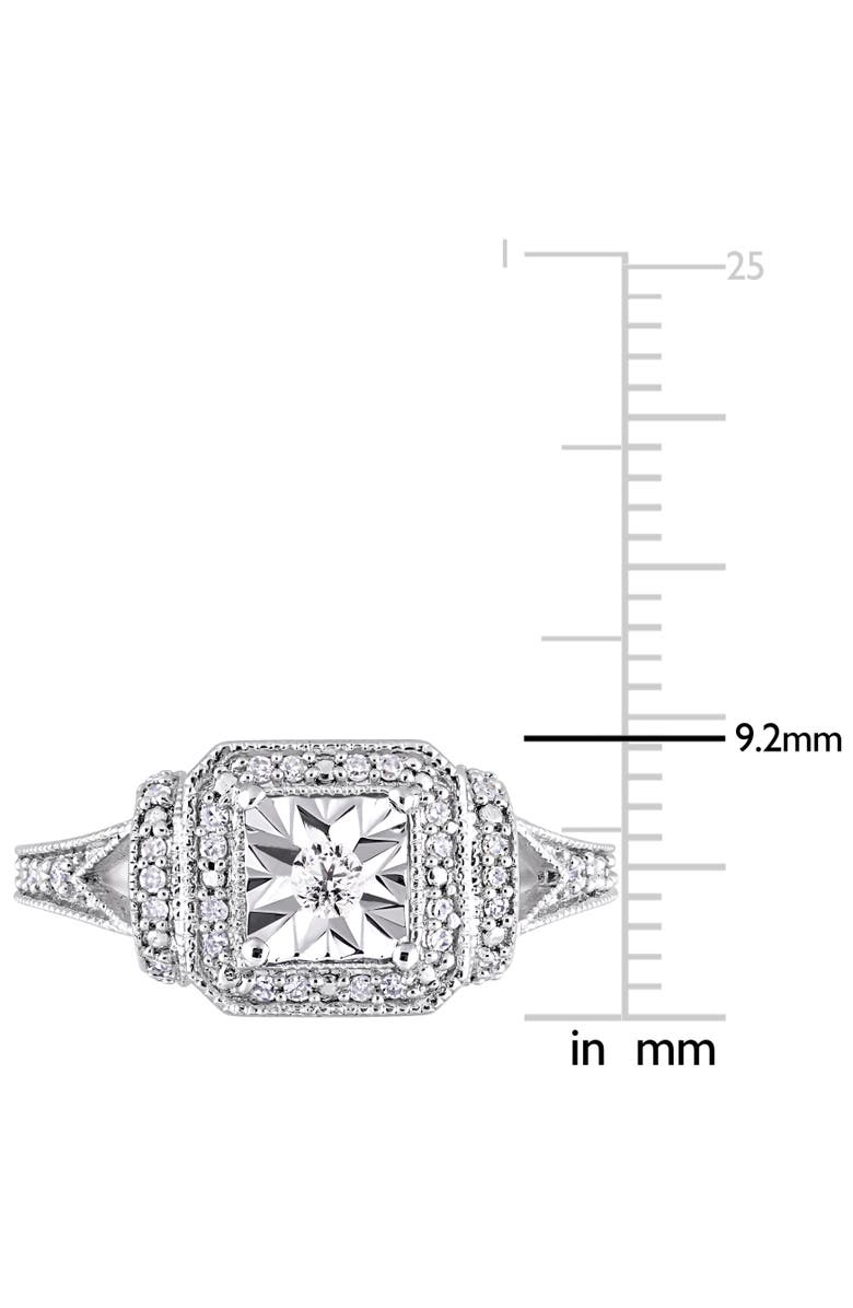 Julianna B. Diamond Halo Square Promise Ring, Alternate, color, Sterling Silver