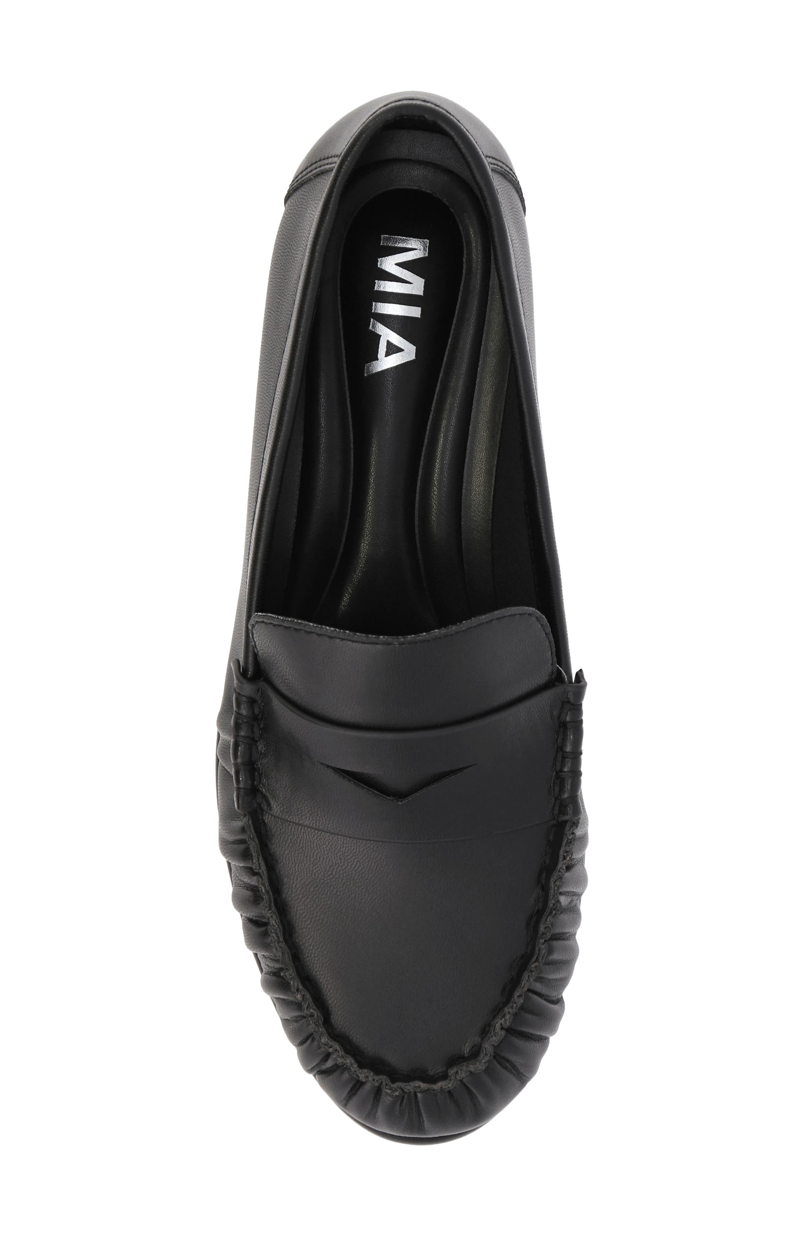 Carrson-P Faux Leather Penny Loafer, Alternate, color, BLACK