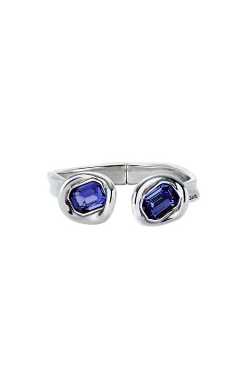 Unode50 Rigid Sterling Silver-plated Bracelet With Two Purple Crystals In Metallic