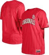 New Era Men's New Era Red St. Louis Cardinals Throwback Pinstripe T-Shirt
