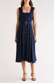 CeCe Belted Midi Dress