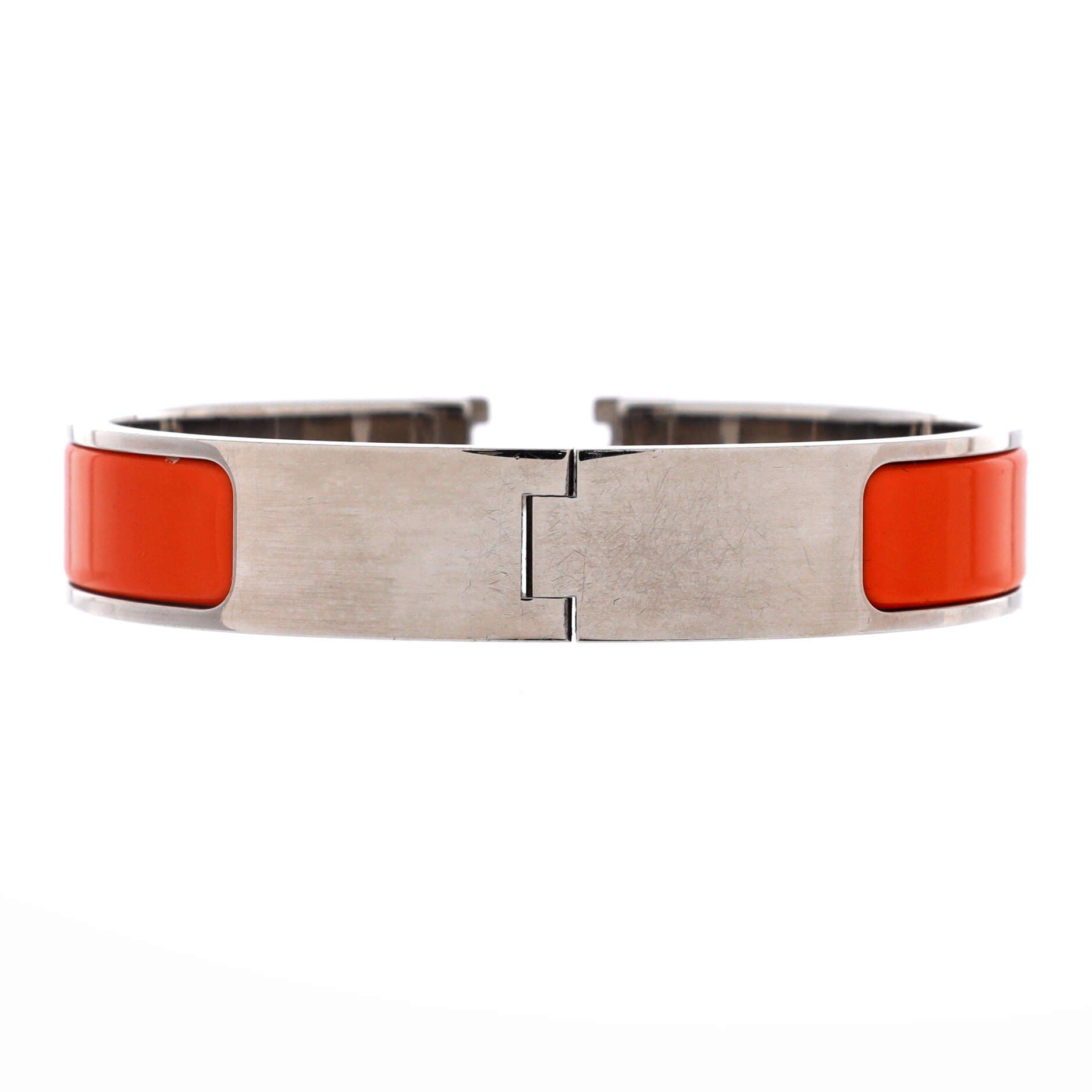 Clic H Bracelet Enamel Narrow, Alternate, color, Orange