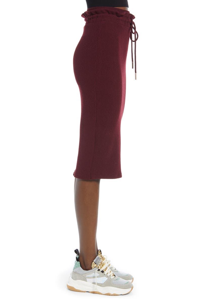 Lavish Alice Paperbag Waist Rib Knit Midi Skirt, Alternate, color,