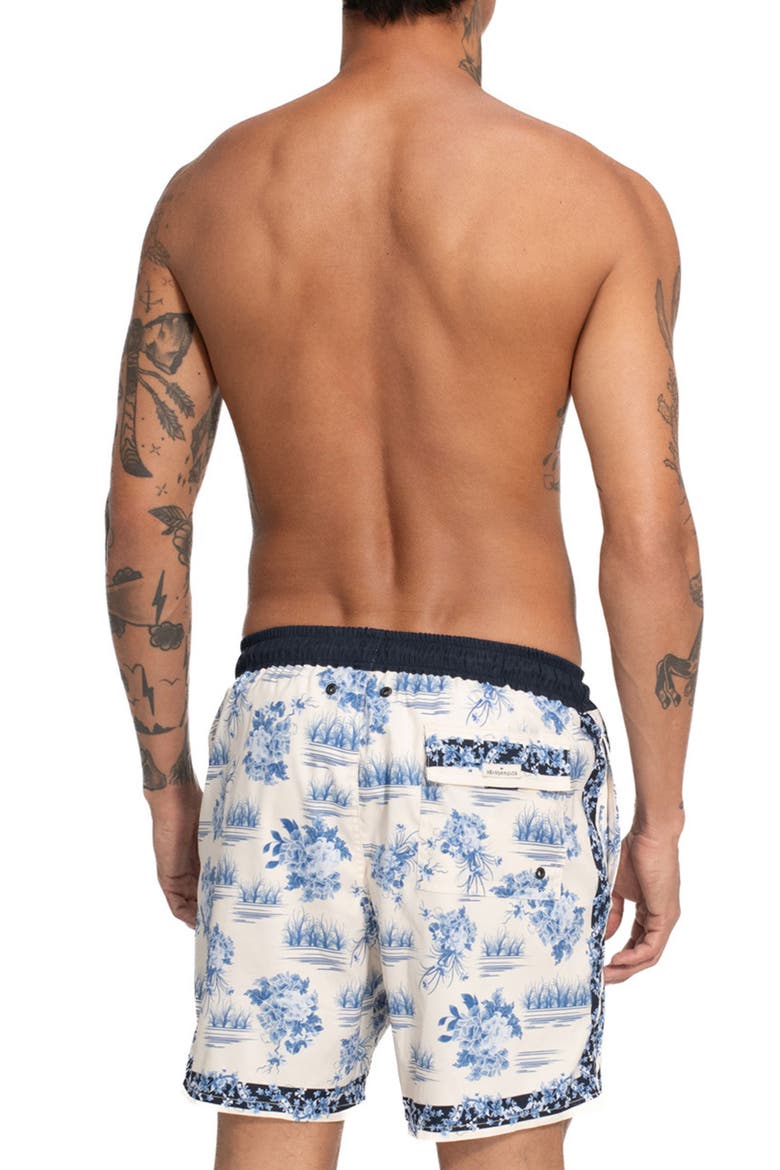 Joe Ivy Stretch Swim Trunks, Alternate, color, WHITE MULTI