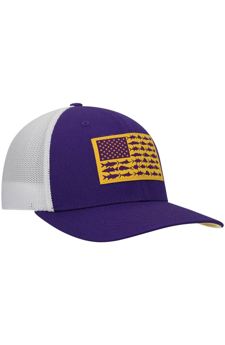Columbia Men's Columbia Purple LSU Tigers PFG Tonal Fish Flag Flex Hat, Alternate, color, 