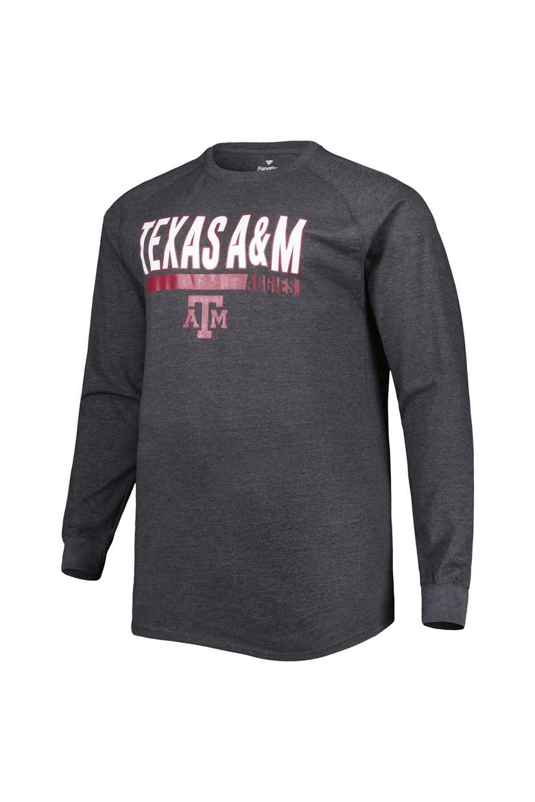 Men's Heather Gray Texas A&M Aggies Big & Tall Two-Hit Long Sleeve T-Shirt, Alternate, color, Heather Gray