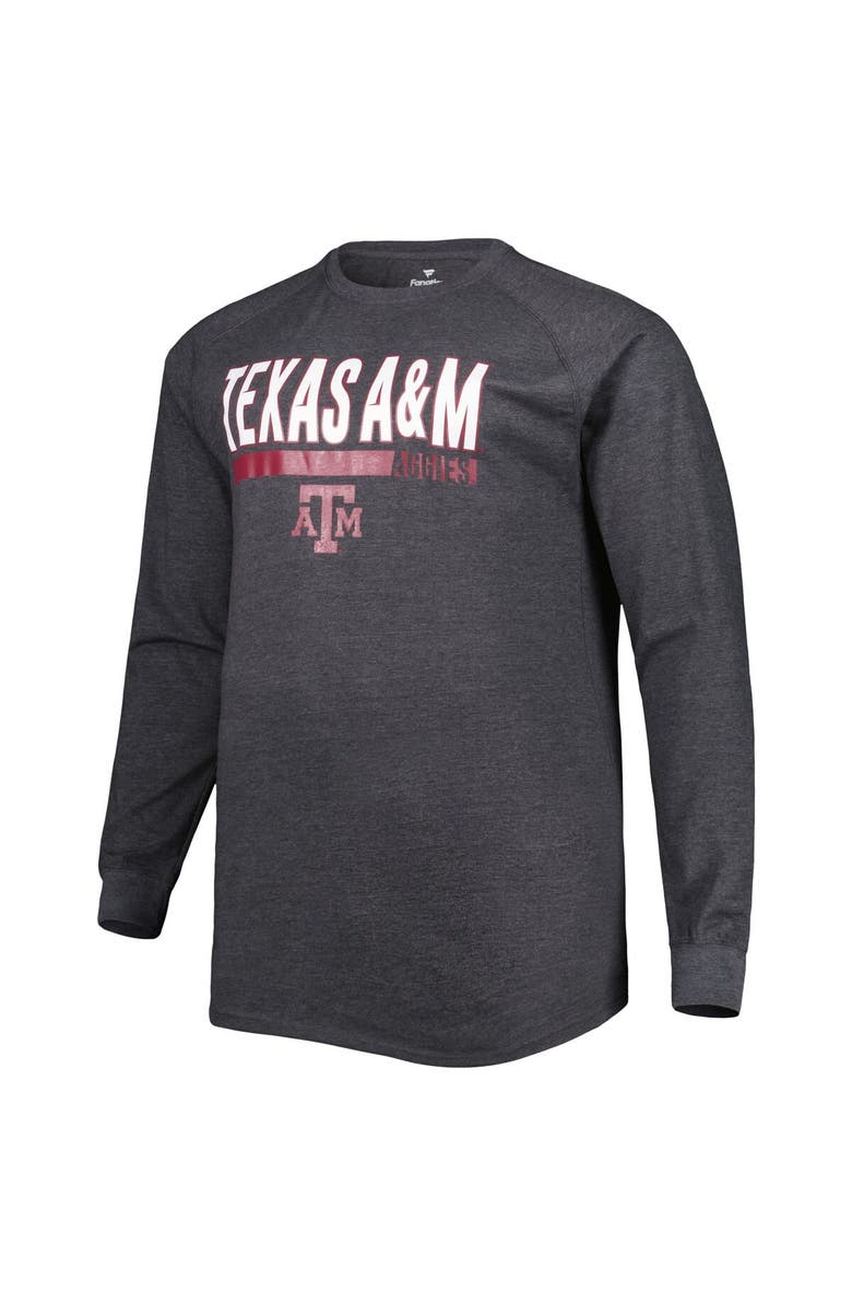 PROFILE Men's Heather Gray Texas A&M Aggies Big & Tall Two-Hit Long Sleeve T-Shirt, Alternate, color,