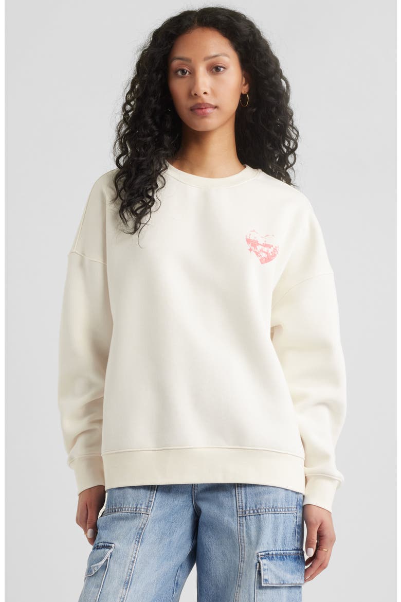 Graphic Sweatshirt, Alternate, color, IVORY- RED SELF LOVE CLUB