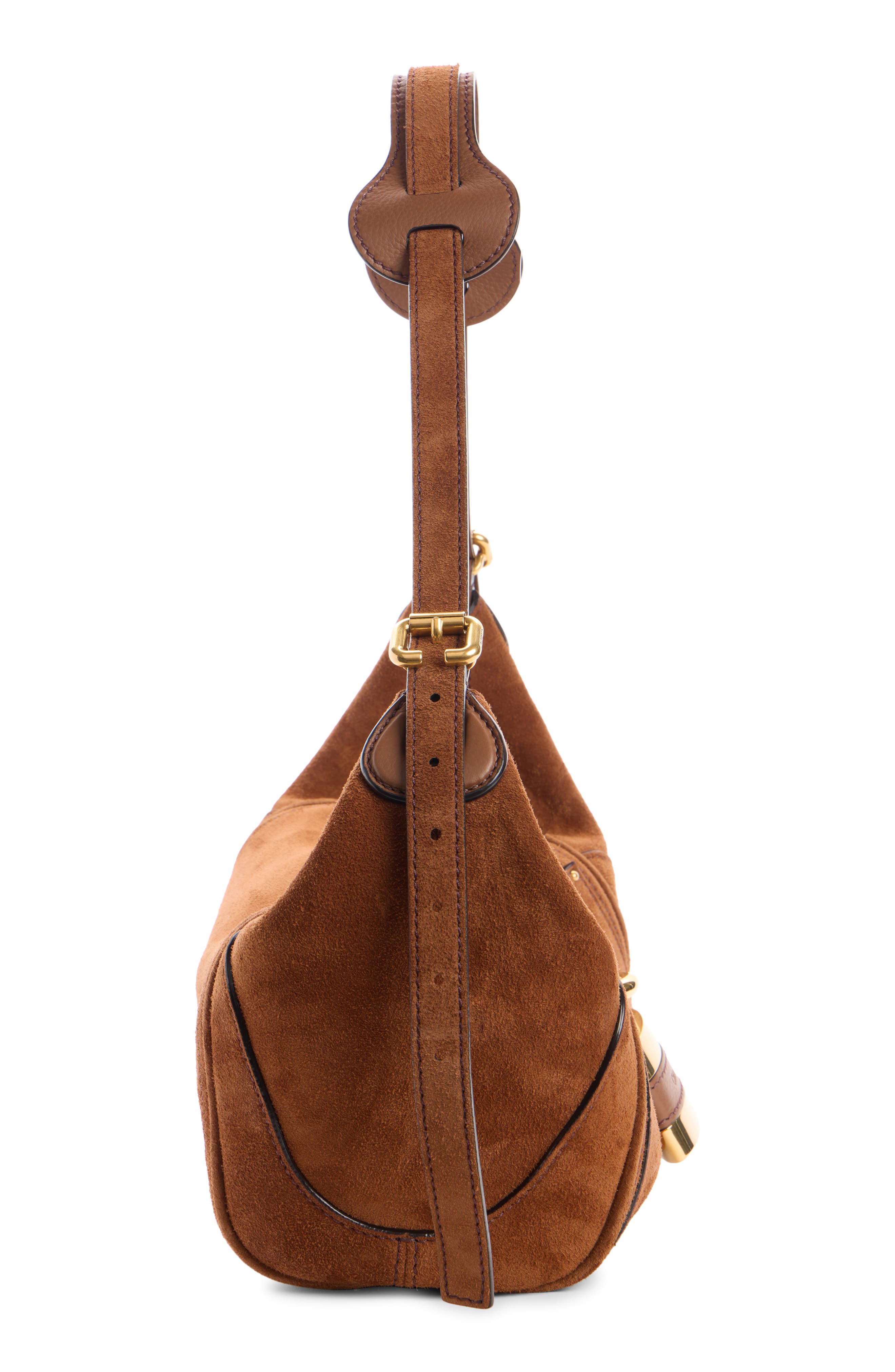 Paddington Suede Shoulder Bag, Alternate, color, VINTAGE BROWN