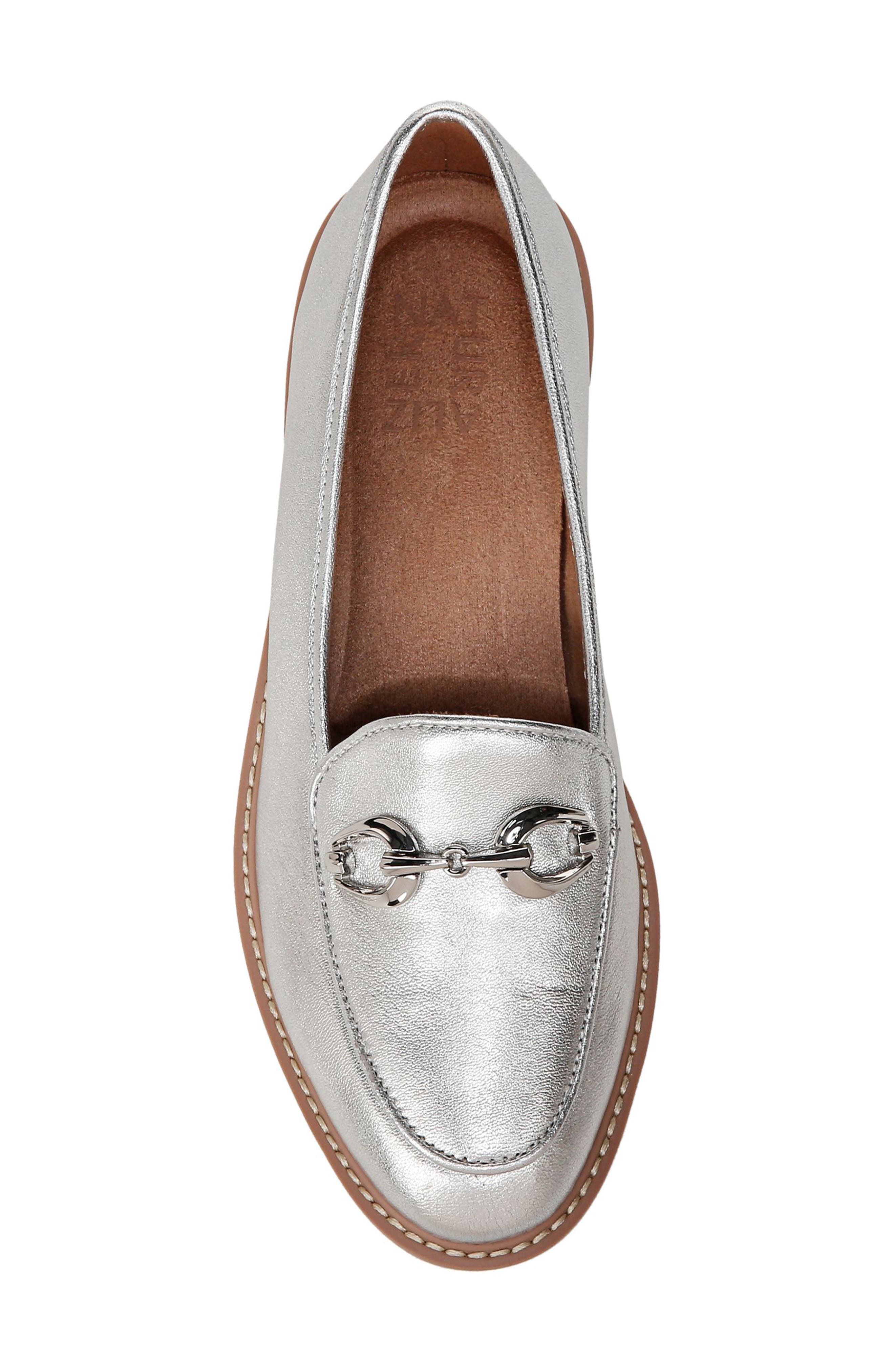 Naturalizer Adiline Bit Platform Loafer, Alternate, color, Silver Leather