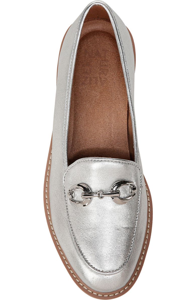 Naturalizer Adiline Bit Platform Loafer, Alternate, color, Silver Leather