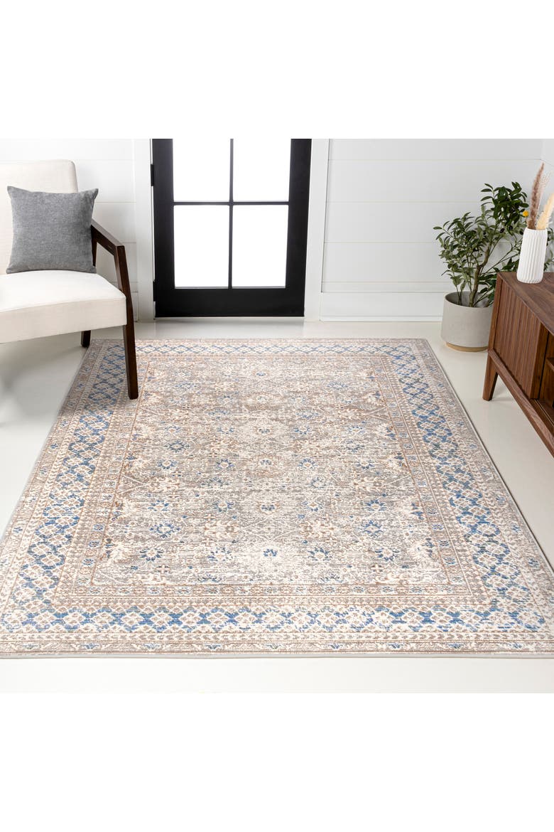 Goa Floral Medallion Traditional Area Rug, Alternate, color, Gray/Blue