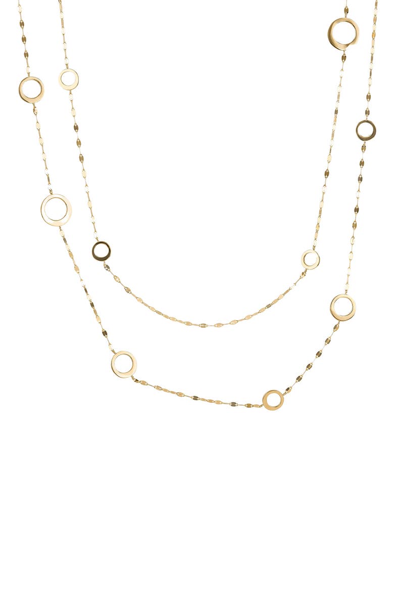 LANA Tango 14K Gold Circle Station Layered Necklace, Main, color, Yellow Gold