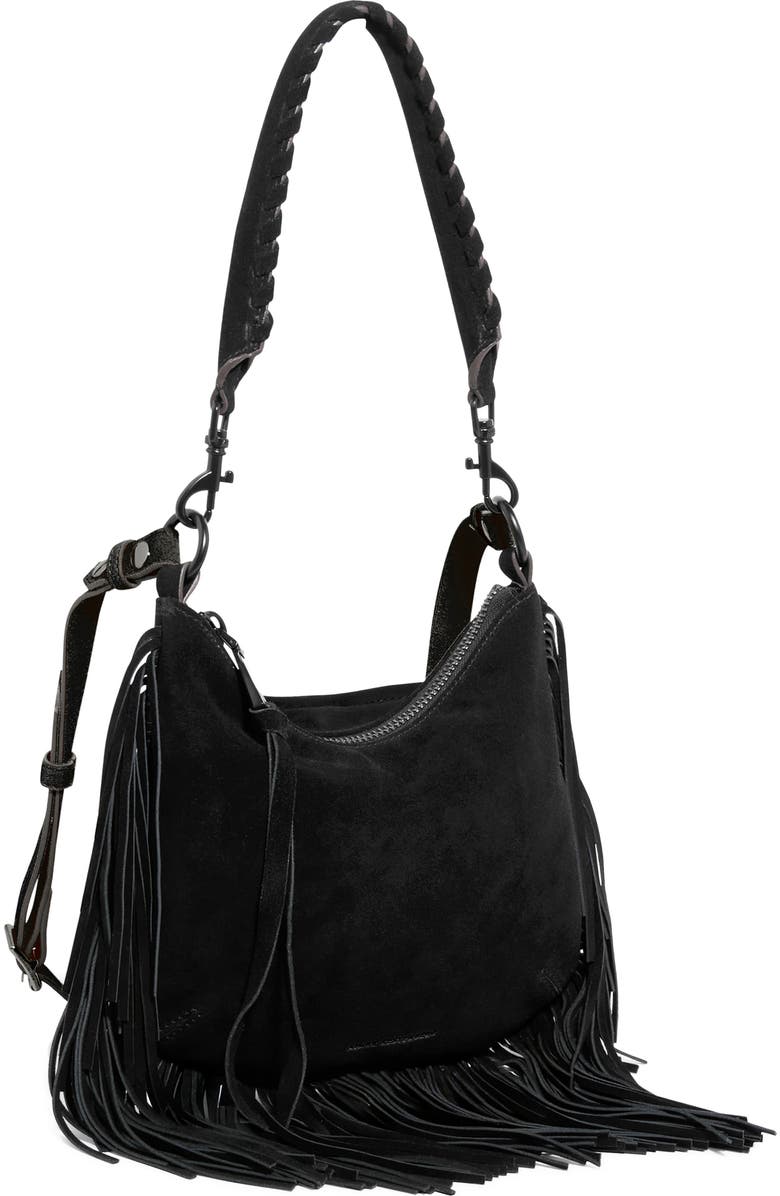 AIMEE Kane Convertible Leather Shoulder Bag, Alternate, color, Black