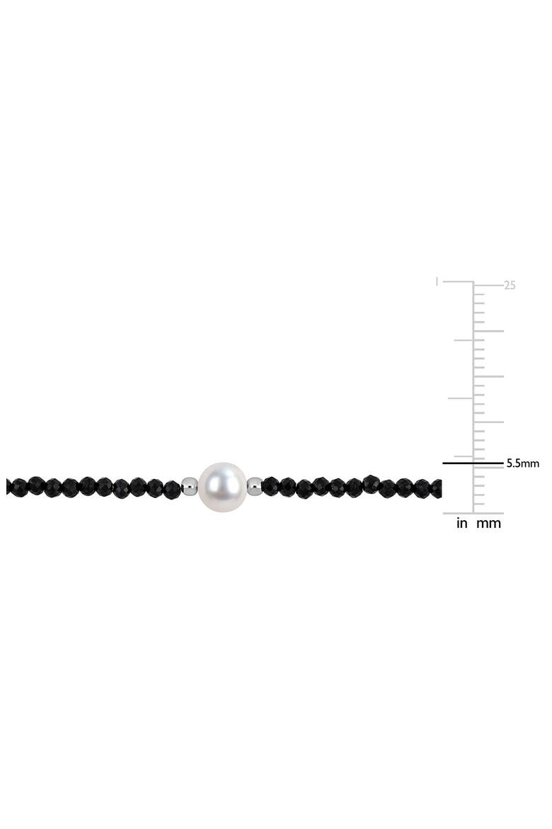 Cultured Pearl & Black Spinel Bead Bracelet, Alternate, color, BLACK