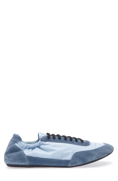 Prada Collapse Re-nylon And Suede Elasticized Sneakers In Blue