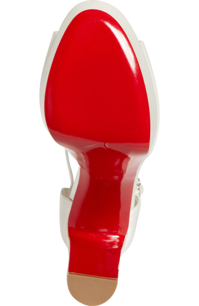 Christian Louboutin Sandaloo Silk Satin Platform Sandal, Alternate, color, W446 Ivory/Lin Snow