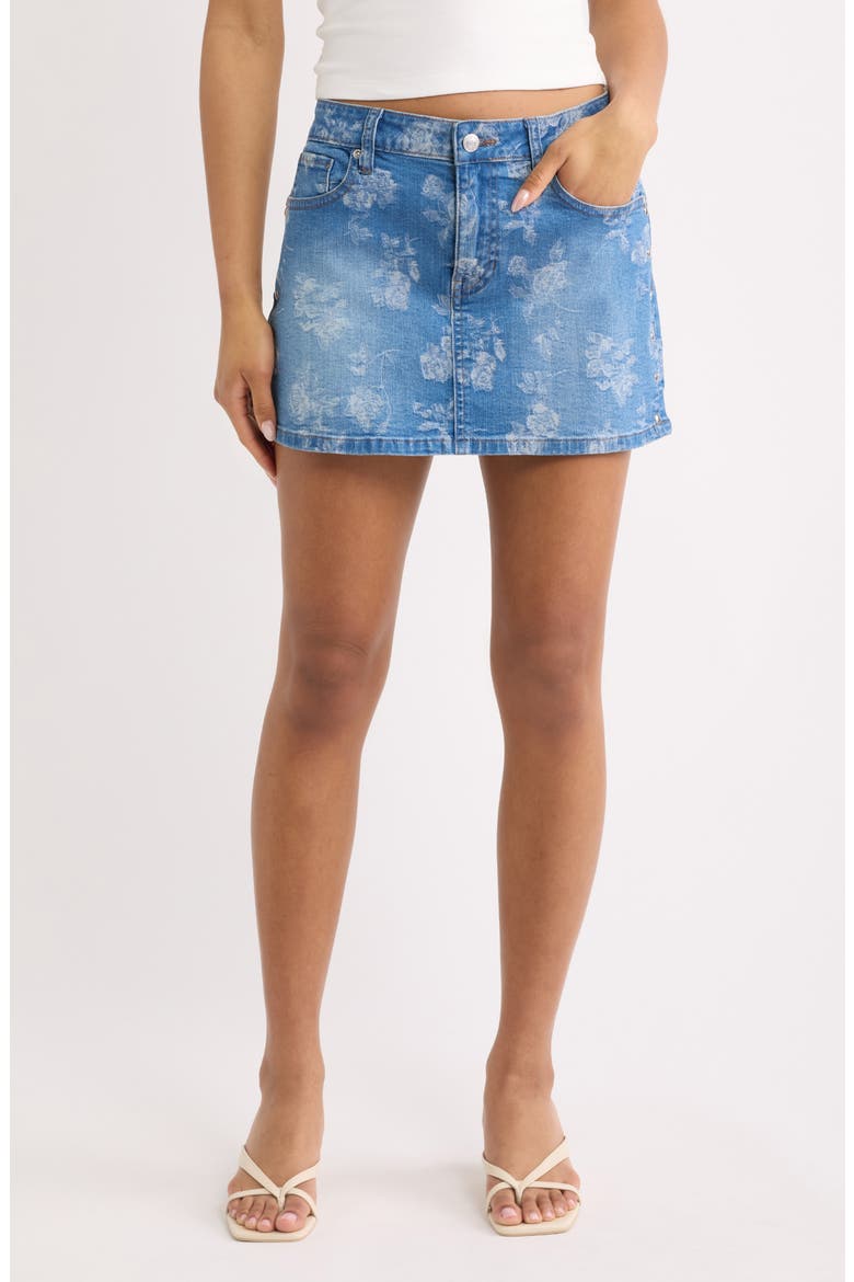 Rose Jacquard Miniskirt, Main, color, INDIGO