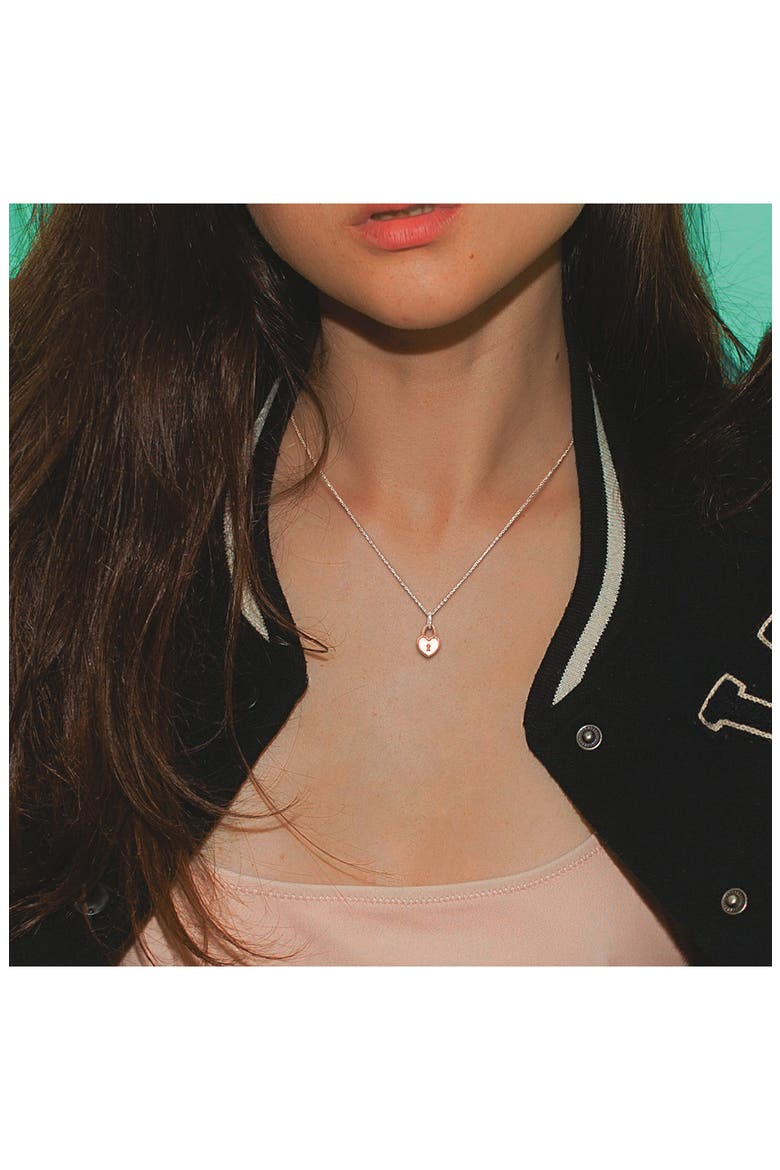 Enamel Heart Locket Pendant Necklace, Alternate, color, ROSE