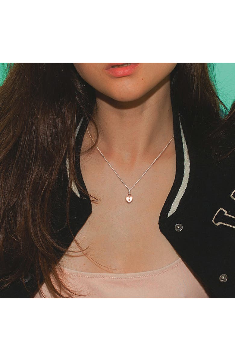 DELMAR Enamel Heart Locket Pendant Necklace, Alternate, color, Rose