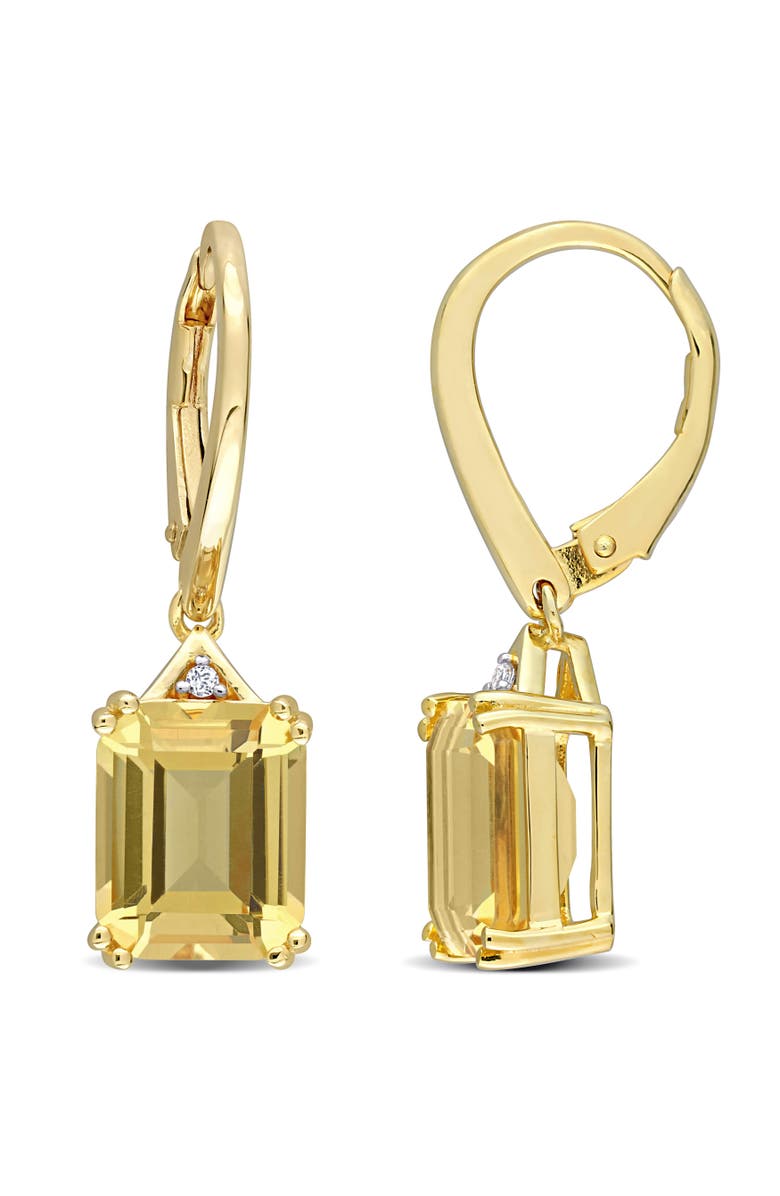 Julianna B. Gemstones Octagon Drop Earrings, Main, color, Citrine/Yellow-Plated
