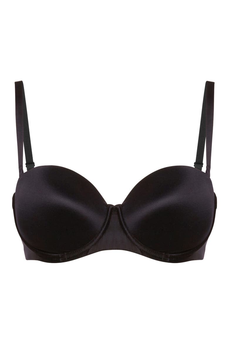 Sheer Touch Underwire Strapless Bra, Alternate, color, BLACK