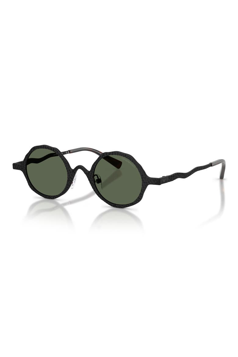41mm Round Sunglasses, Alternate, color, MATTE BLACK/ DARK GREEN