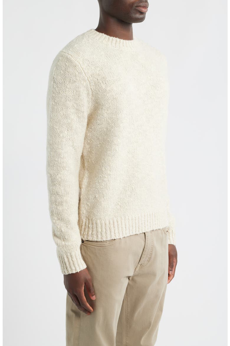 Italian Merino Wool Blend Crewneck Sweater, Alternate, color, IVORY EGGNOG