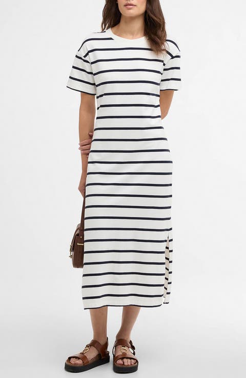 Selena Stripe T-Shirt Midi Dress