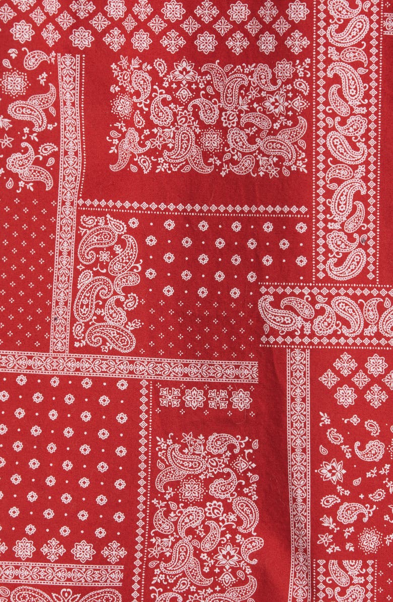 PURPLE BRAND PURPLE Red Bandana Button-Up Shirt, Alternate, color,