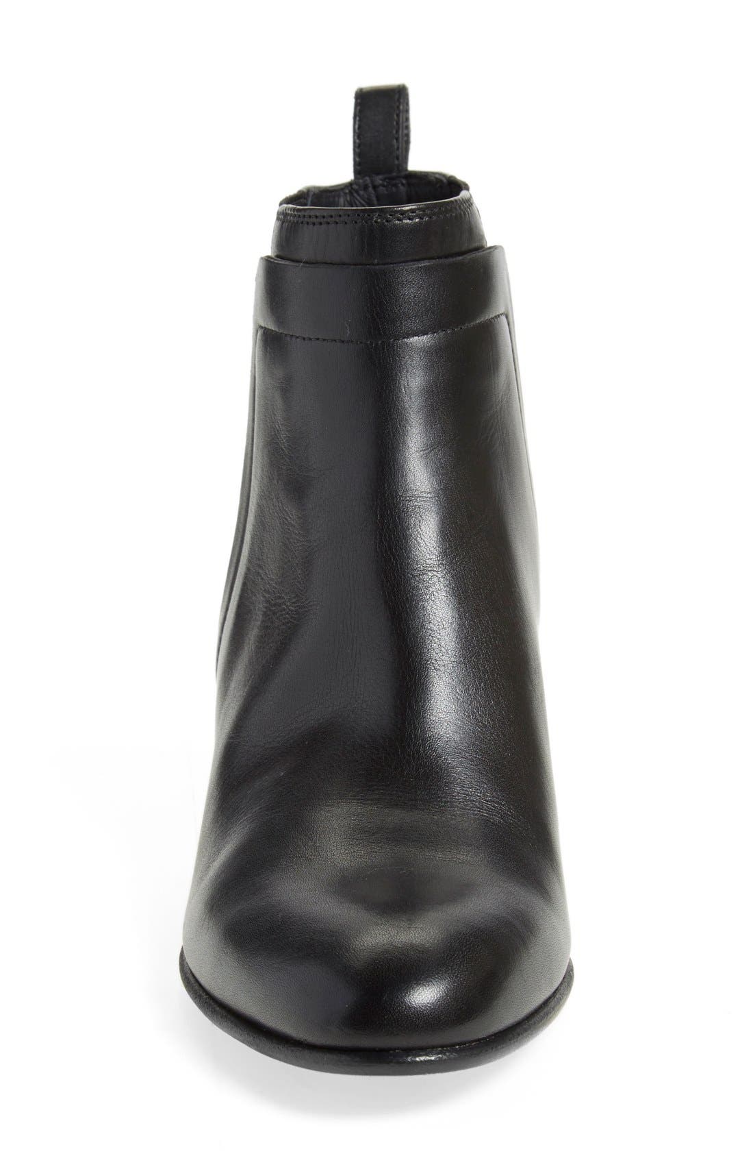 'Hallie' Round Toe Bootie, Alternate, color, BLACK LEATHERDNU