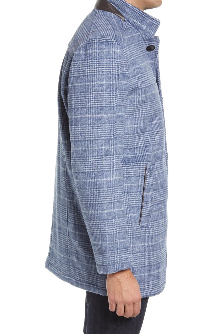Upton Wool Blend Car Coat, Alternate, color, NAVY PLAID
