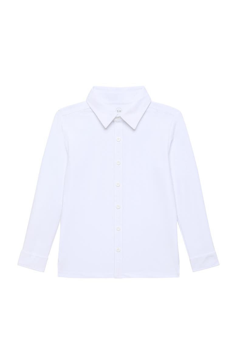 Courtside Kids Girls Dress Shirt, Main, color, White