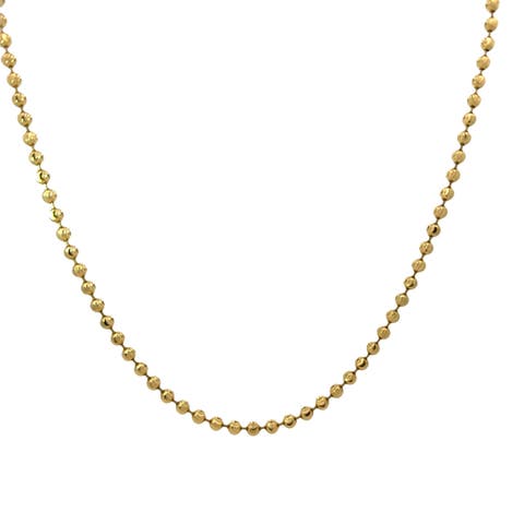14K Yellow Gold Moon Link Necklace 4mm 22 Inch 26.5 Grams