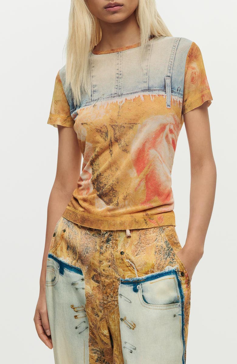 Desigual Patchwork Pattern T-Shirt, Main, color,