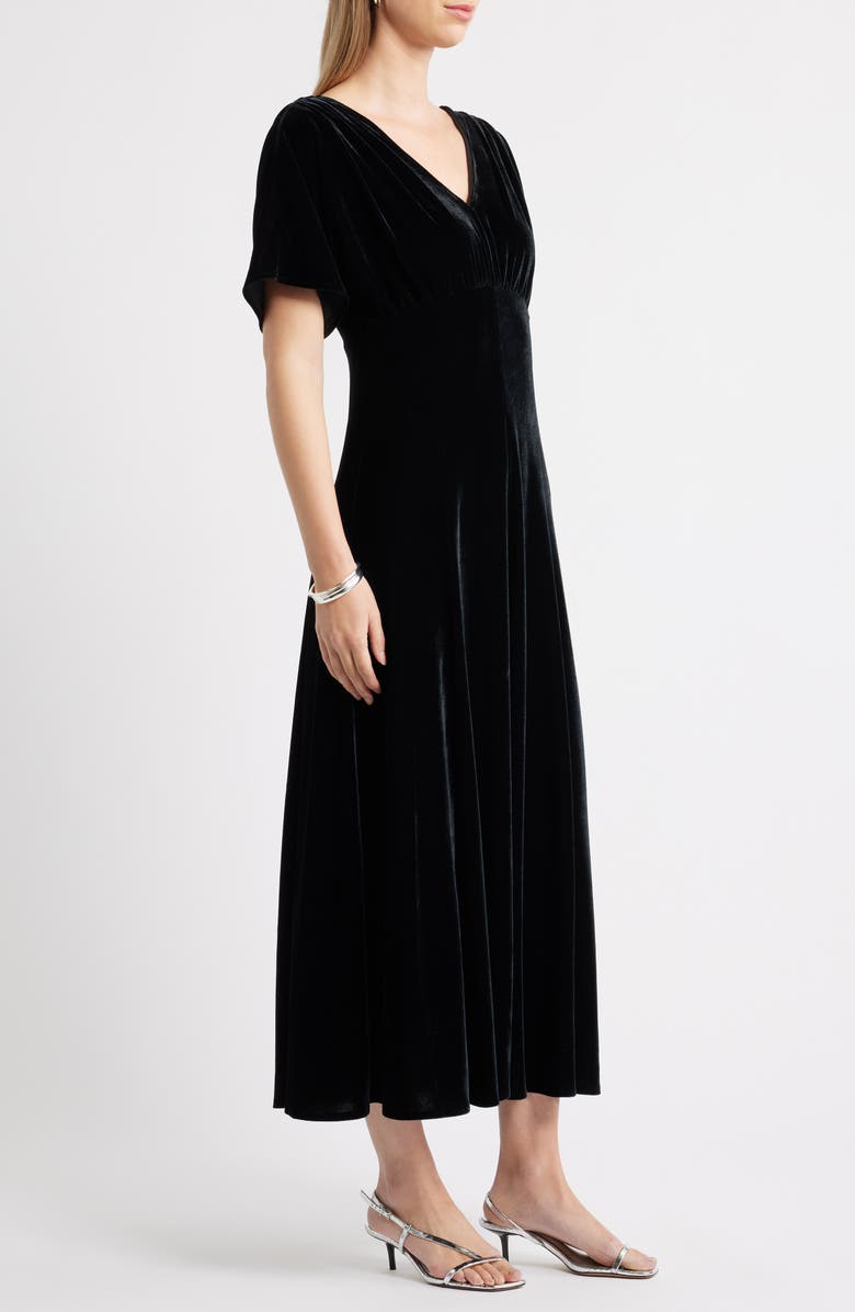 Chelsea28 Velvet V-Neck Maxi Dress, Alternate, color, Black
