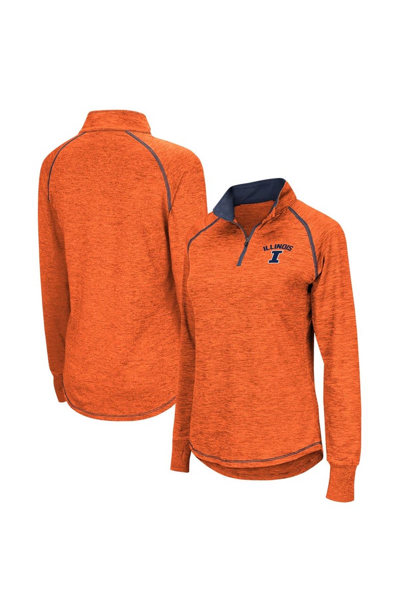 COLOSSEUM Women's Colosseum Orange Illinois Fighting Illini Bikram Raglan Quarter-Zip Top, Main, color,